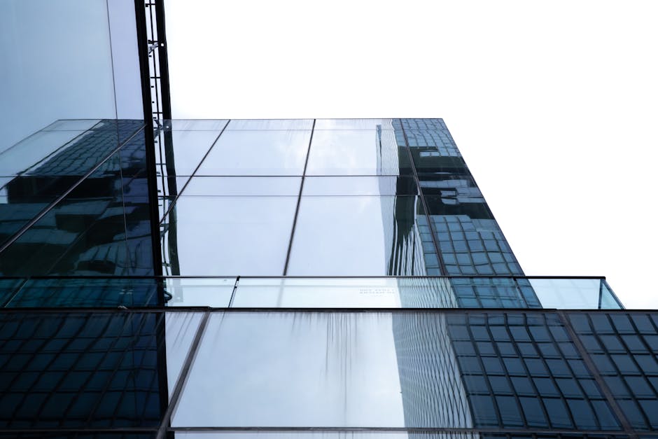 Abstract view of a glass facade skyscraper in Bangkok, Thailand